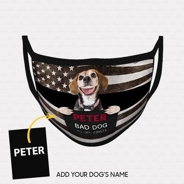 Personalized Dog Gift Idea - Bad Dog Showing Teeth For Dog Lovers - Cloth Mask